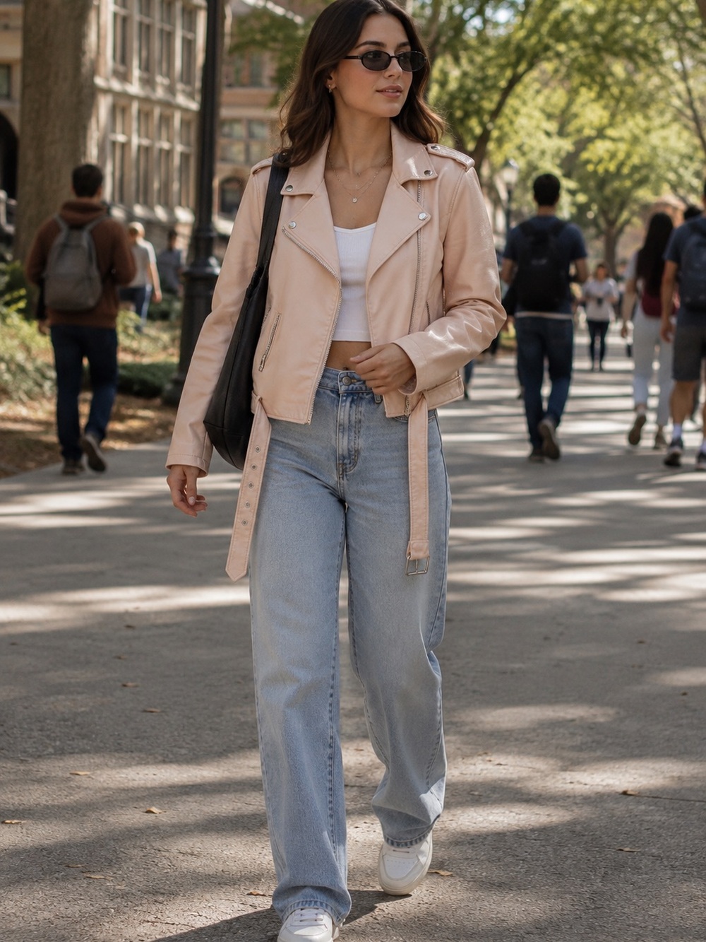 Levi's Blush Pink Moto-Style Faux Leather Jacket coat